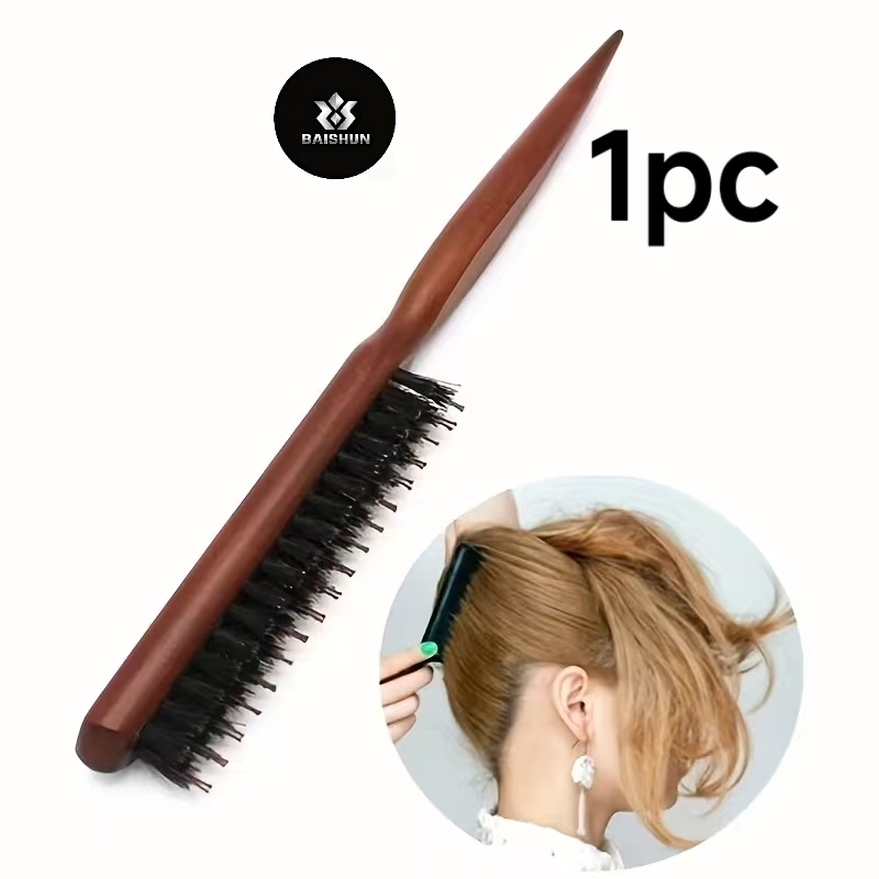 Men'S Grooming And Style - 1 Stück antistatischer Haarkamm mit Holzgriff,
