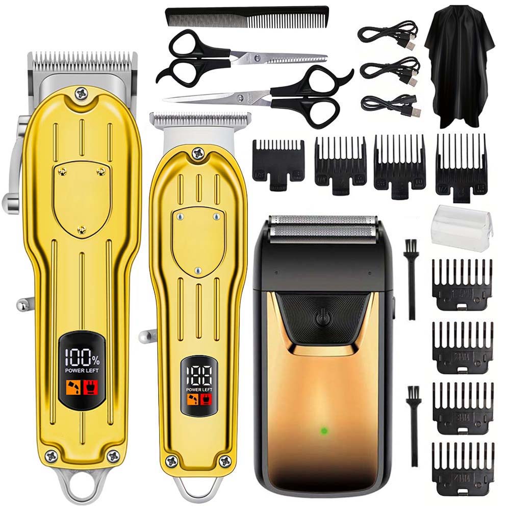 Men'S Grooming Gift Set - Professionelles Haarschneide-Set mit LCD-Display, kabellosem Bartschneider