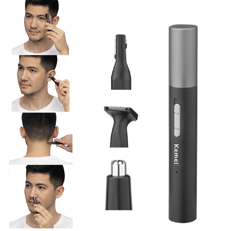 Men'S Grooming Gift Set - Kemei Pro Wiederaufladbarer Nasenhaartrimmer-Stift Bartpflege-Set Elektrischer