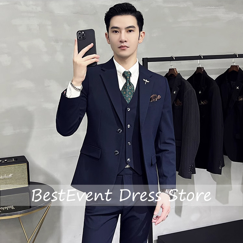 Men'S Grooming Brands - Hochwertige Marken-Boutique Einfarbiger Herren Casual Business