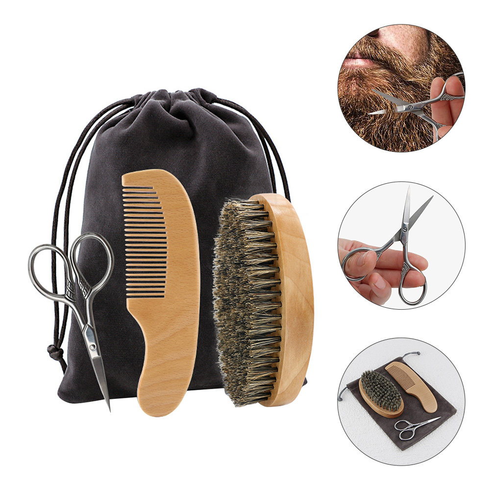 Men'S Grooming And Style - 1 Set Bart-Styling-Set für Männer, Premium-Bartbürste,